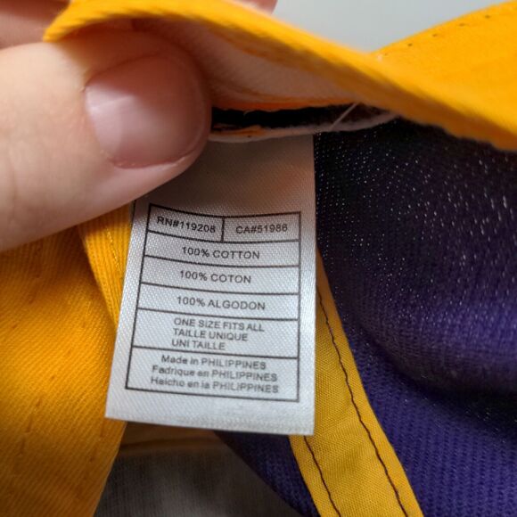 NFL Men's Strapback Hat Purple OSFA Minnesota Vikings Embroidered Logo Cotton - Picture 9 of 9